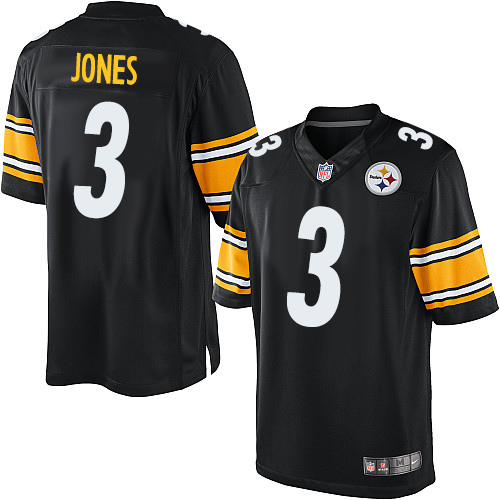 Men's Limited Landry Jones Nike Jersey Black Home - #3 NFL Pittsburgh Steelers